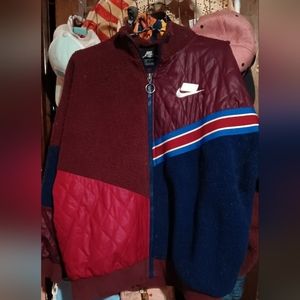 Nike Sportswear Burgundy Sport Pack Sherpa Track Jacket Size S BV3040-681